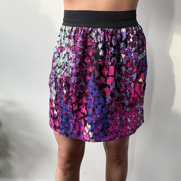 Floral skirt with two pockets elastic band size xs - Picture 3 of 4